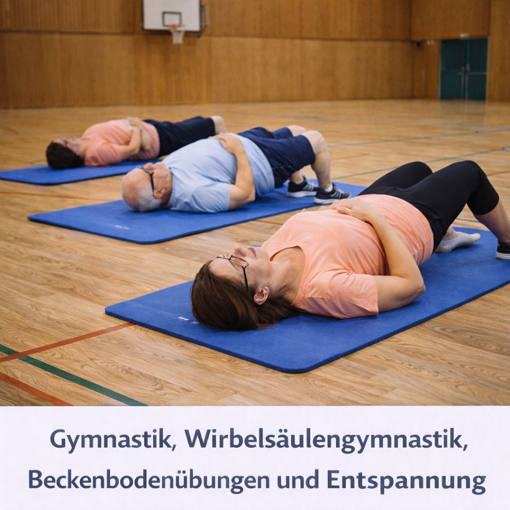 Gymnastik, Wirbelsäulengymnastik, Beckenbodenübungen und Entspannung
