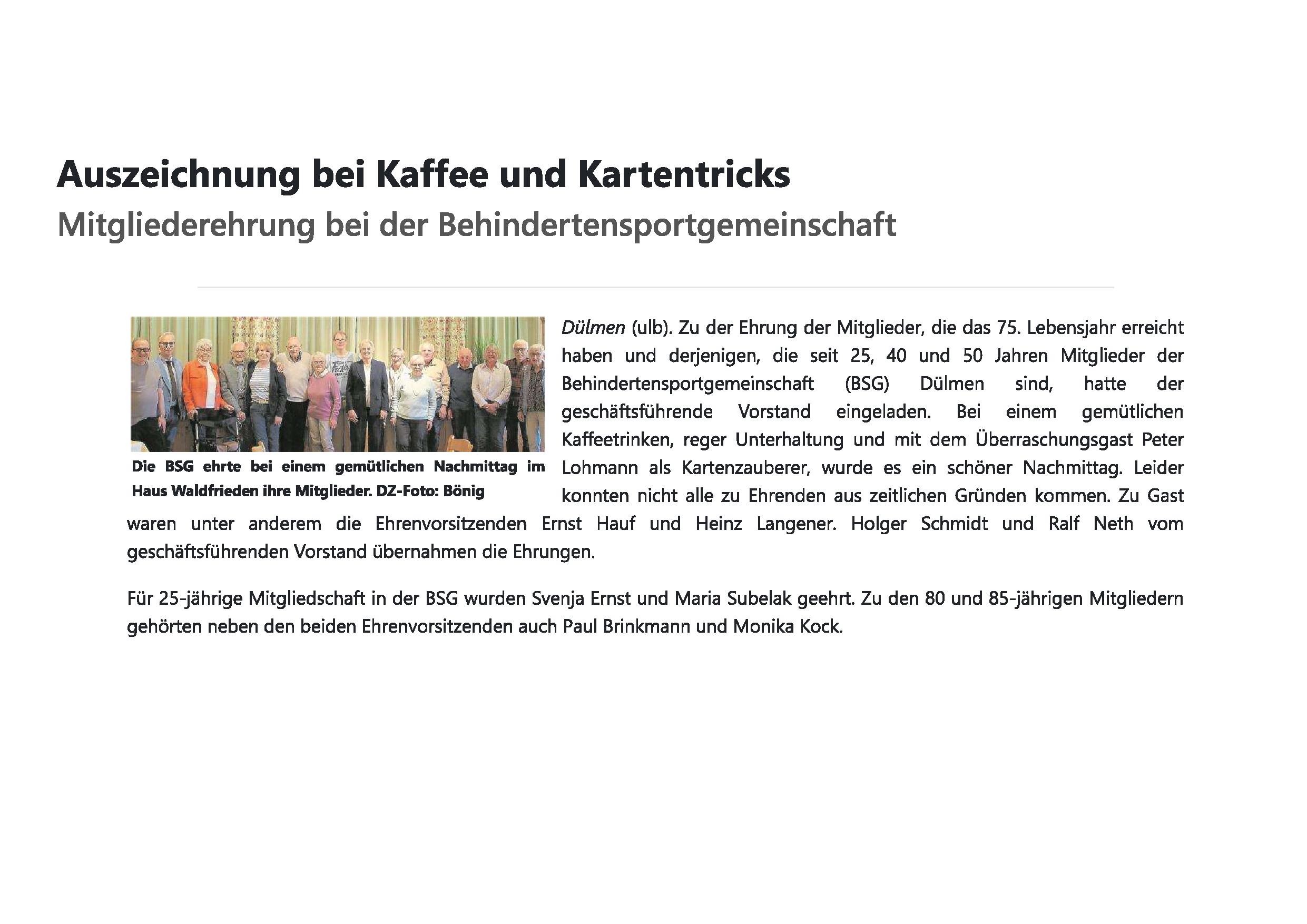 Bericht der DZ