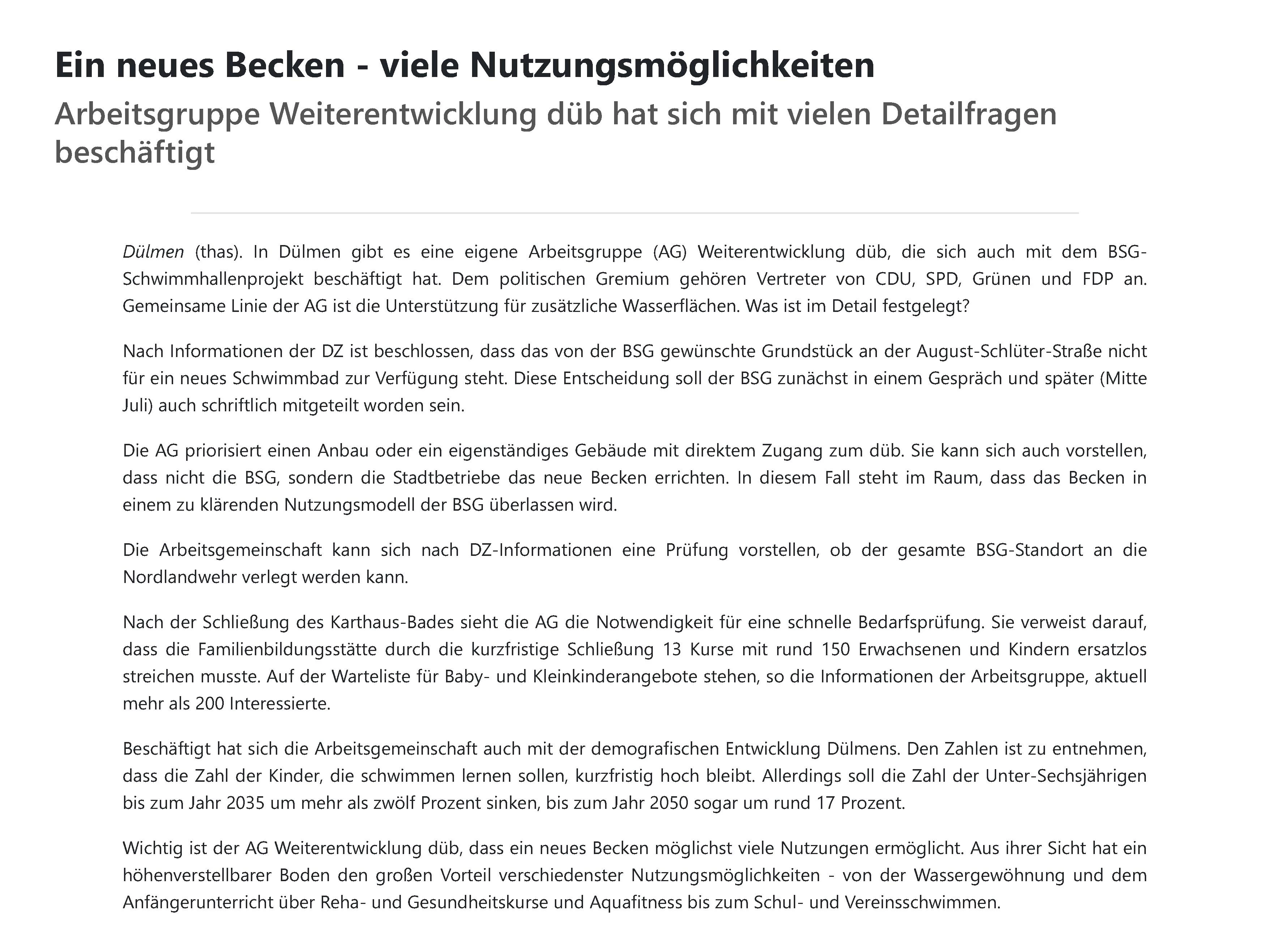 Bericht der DZ