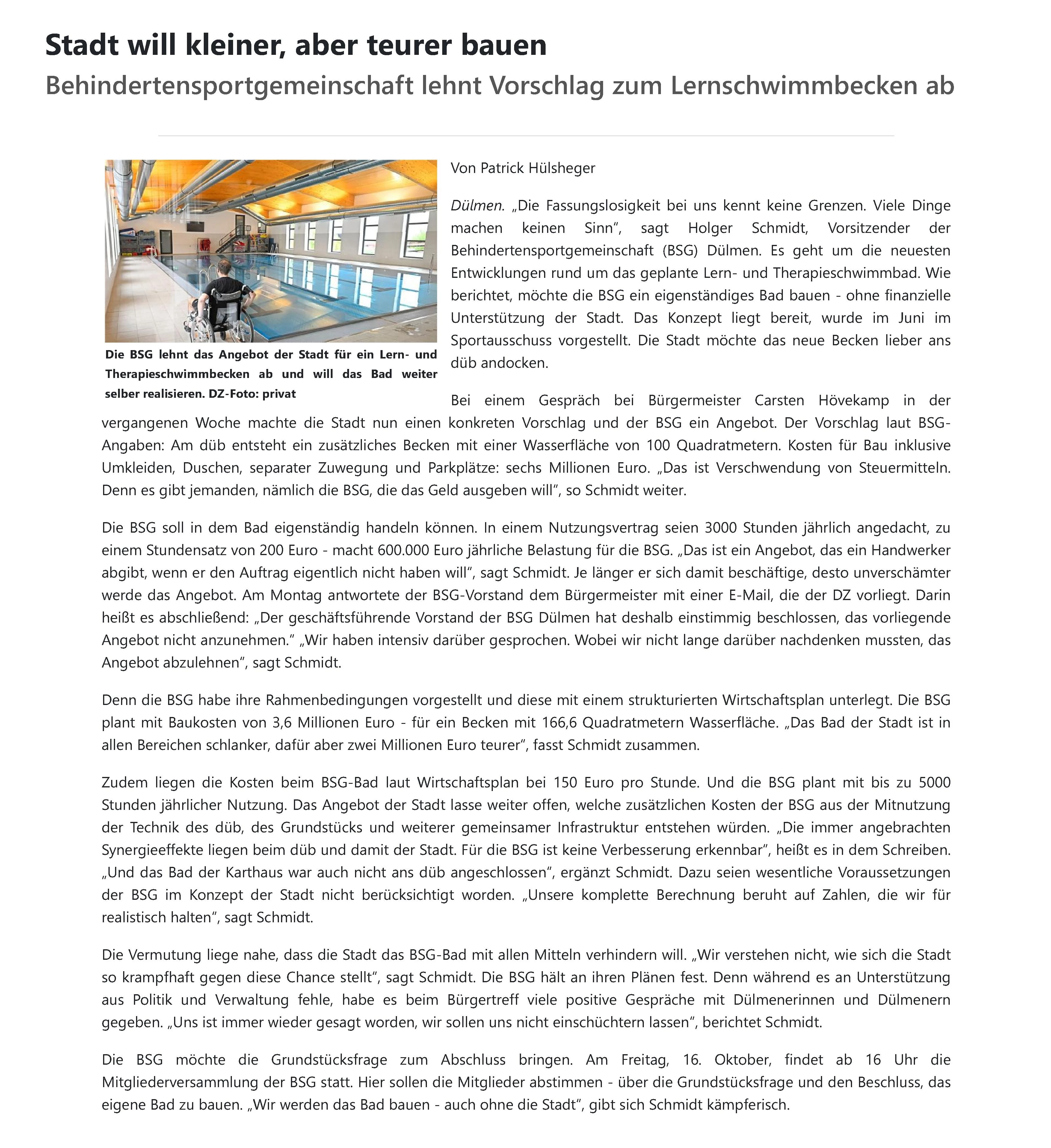 Bericht der DZ